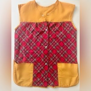 Groovy Vintage 1970s Red and Yellow Plaid Vest!
